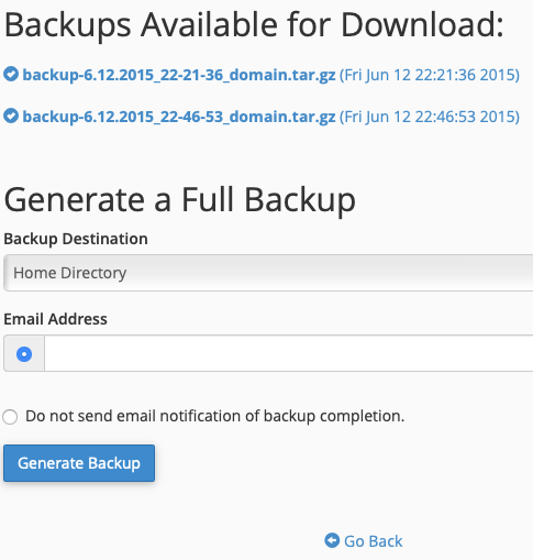 Gerando 1 Backup no servidor ME host. - Aqui temos um espaço ensinando como efetuar o backup no servidor de hospedagem da ME host.
